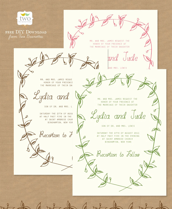 Free Printable Wedding Invitations Online