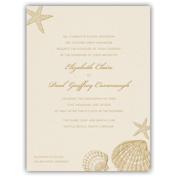 Free Seashell Wedding Invitation Templates