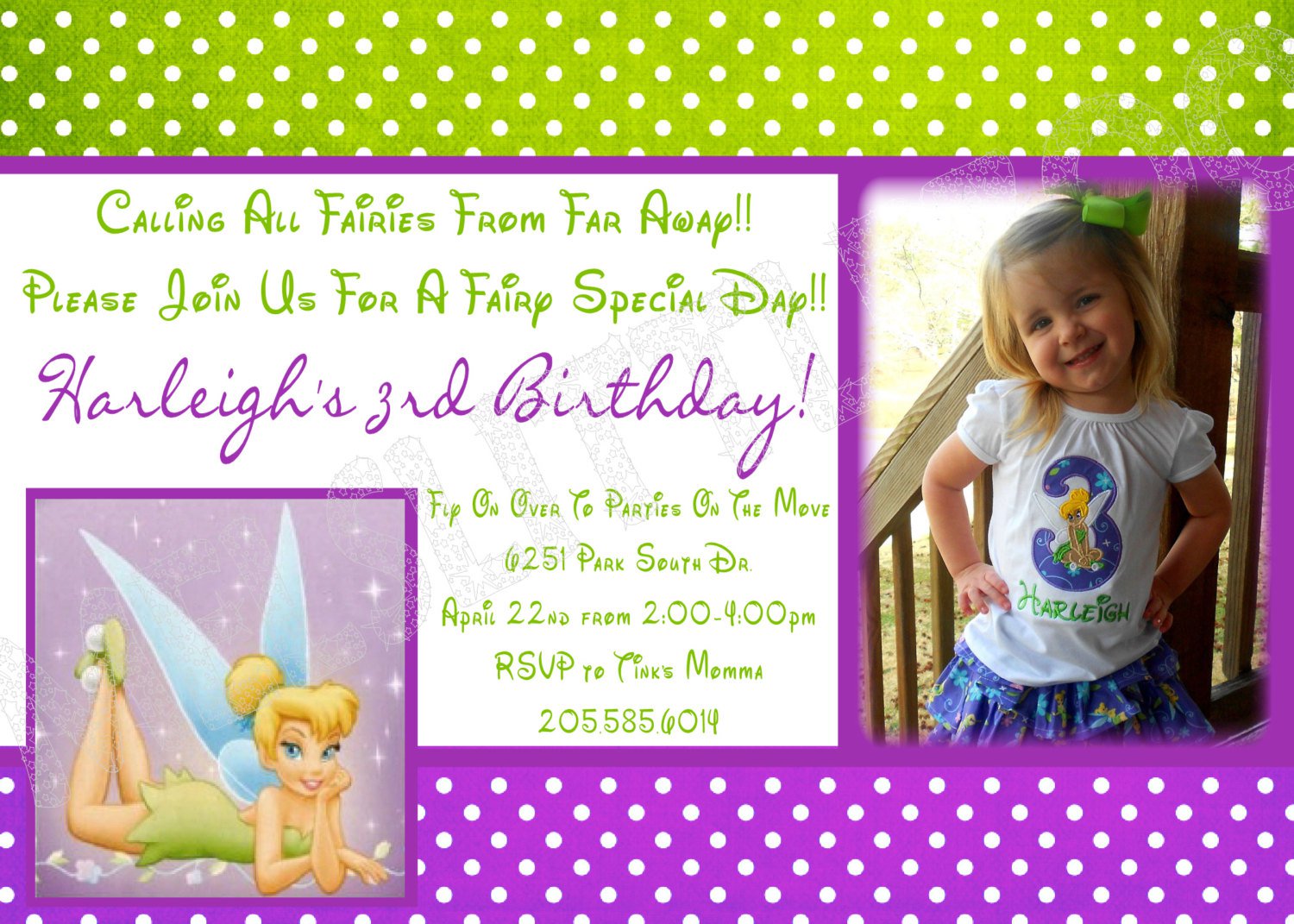 Free Tinkerbell Birthday Invitation Templates