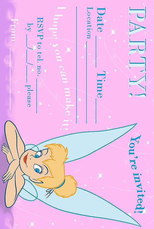 Free Tinkerbell Party Invitations Printable