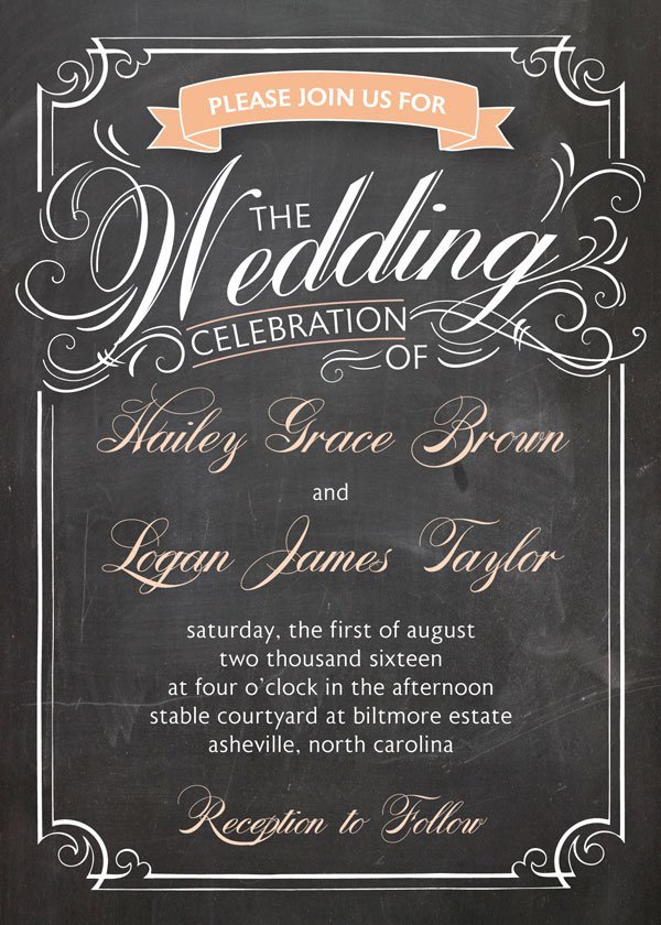 Funny Wedding Invitations Chalkboard