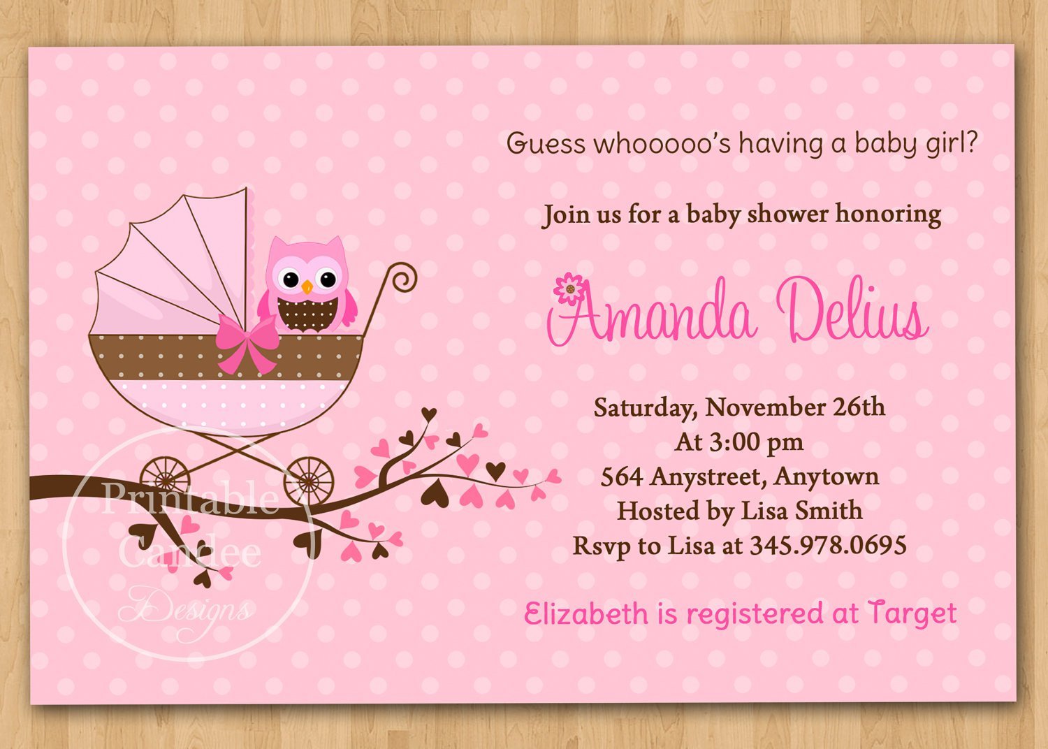 Girl Baby Shower Printable Invitations Free