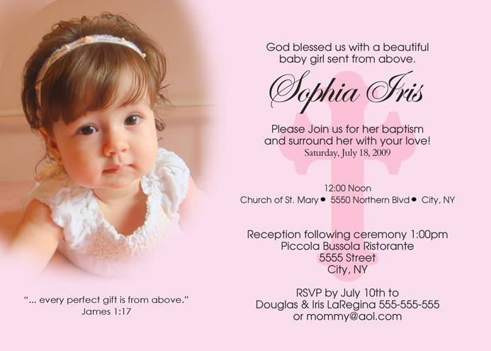 Girl Baptism Invitations Templates