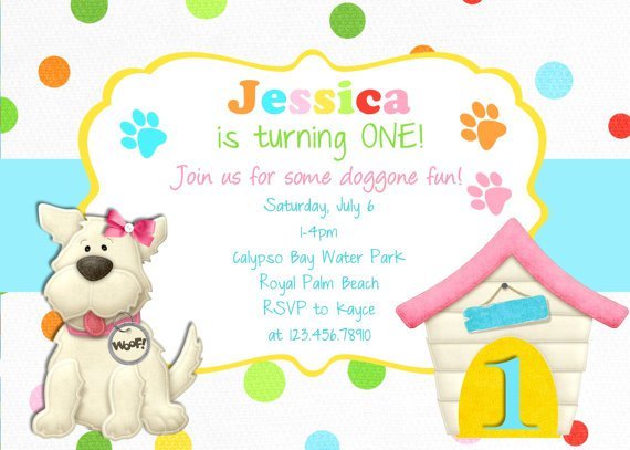Girl Puppy Party Invitations