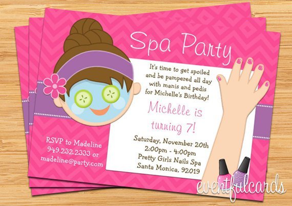 Girls Spa Party Invitation Ideas