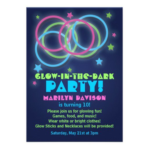 Glow In The Dark Invitations