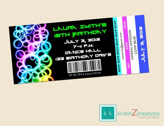 Glow In The Dark Invitations Ideas