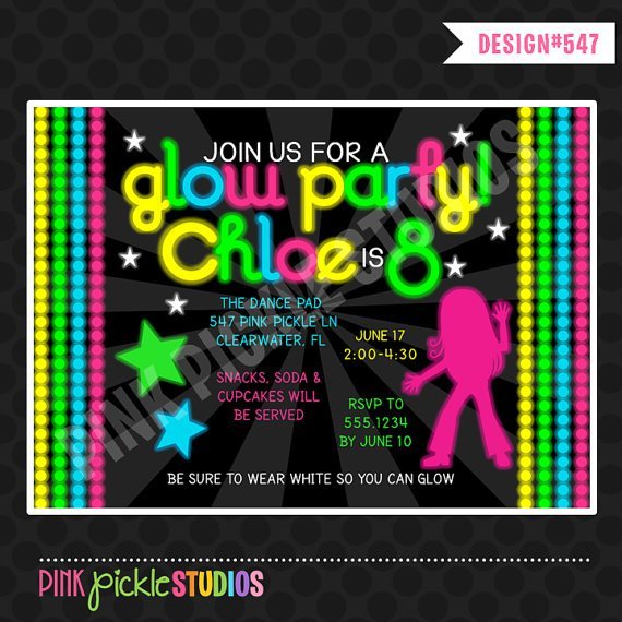 Glow In The Dark Party Invitations Free