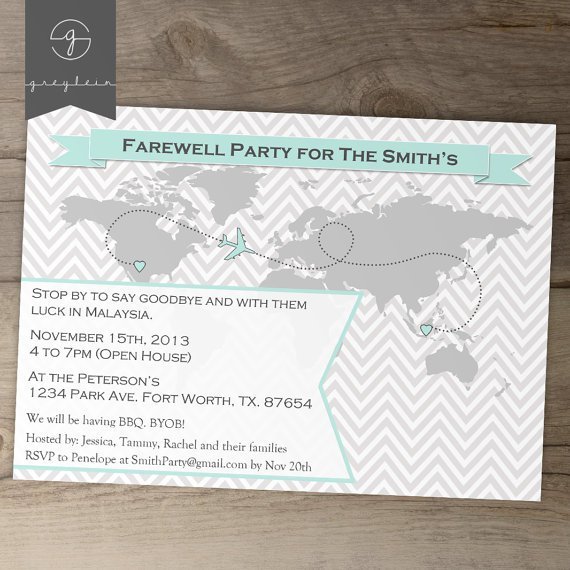 Going Away Party Wording For Invitations