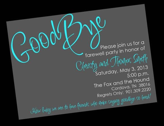Going Away Sayings For Invitations