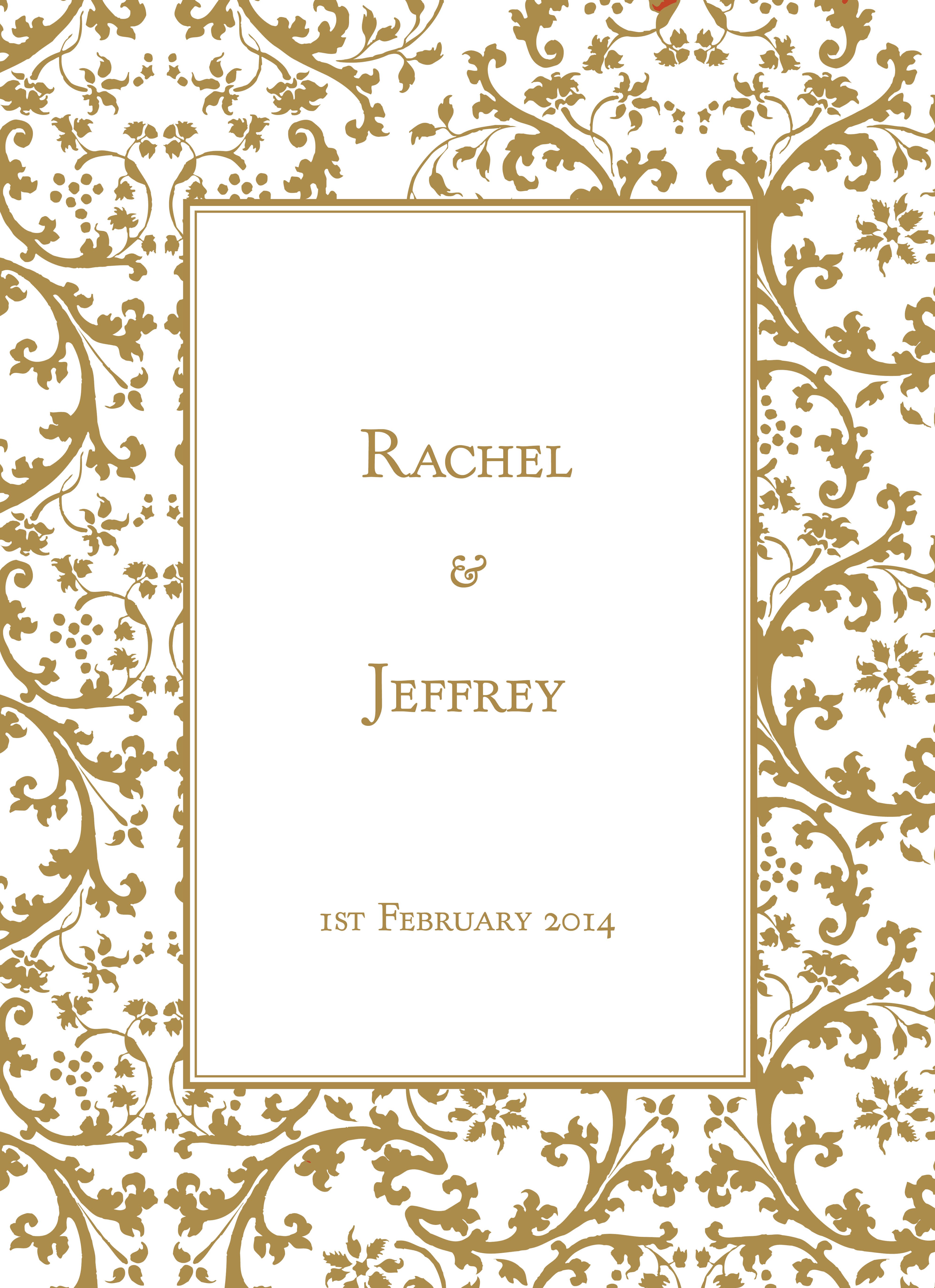 Gold Border Wedding Invitations