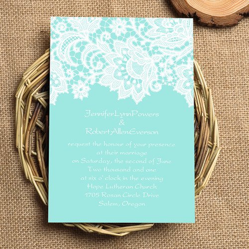 Gold Lace Wedding Invitations