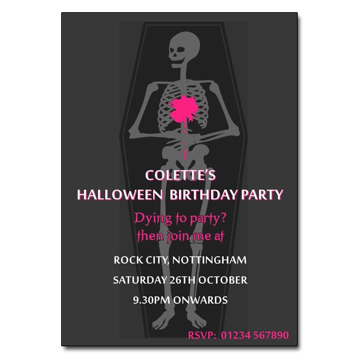 Halloween Coffin Invitations