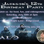 Halo Printable Invitations