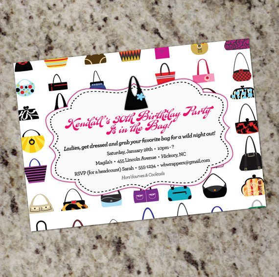 Handbag Party Invitations