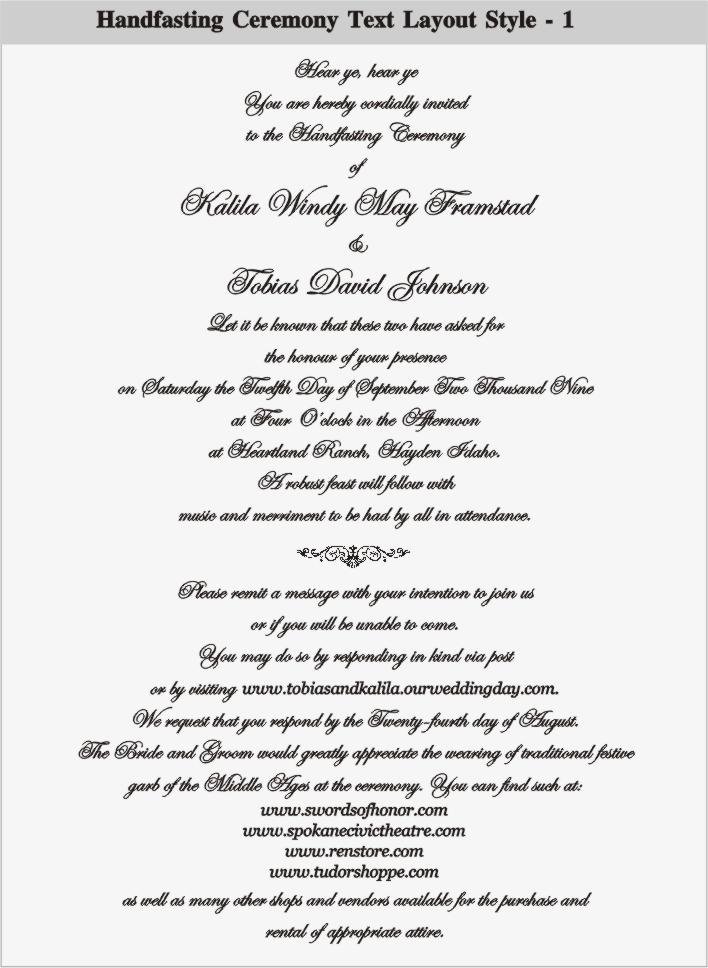 Handfasting Invitations Templates