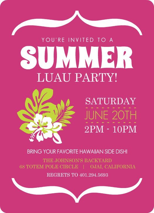 Hawaiian Birthday Invitations Templates Free