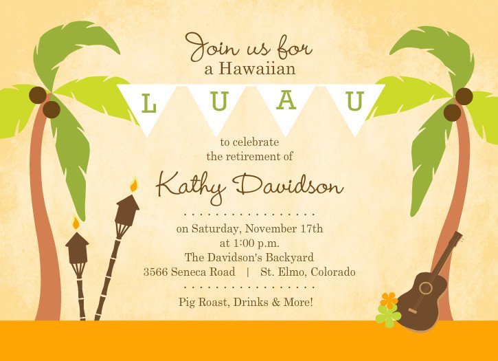 Hawaiian Retirement Invitation