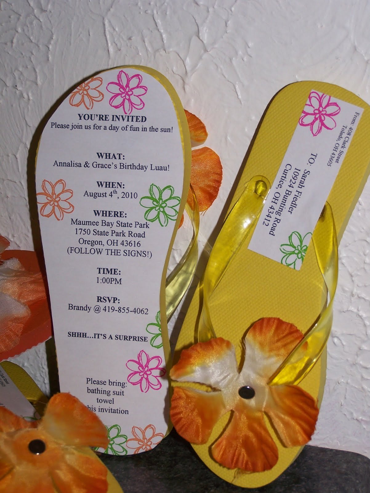 Homemade Luau Invitations  Invitation Design Blog