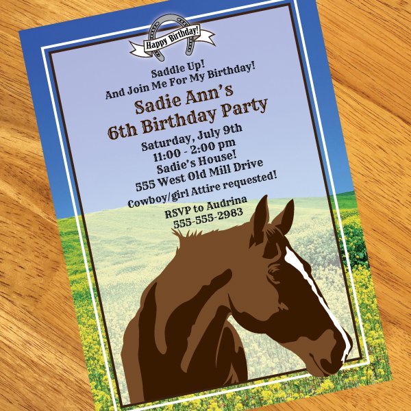 Horse Party Invitations