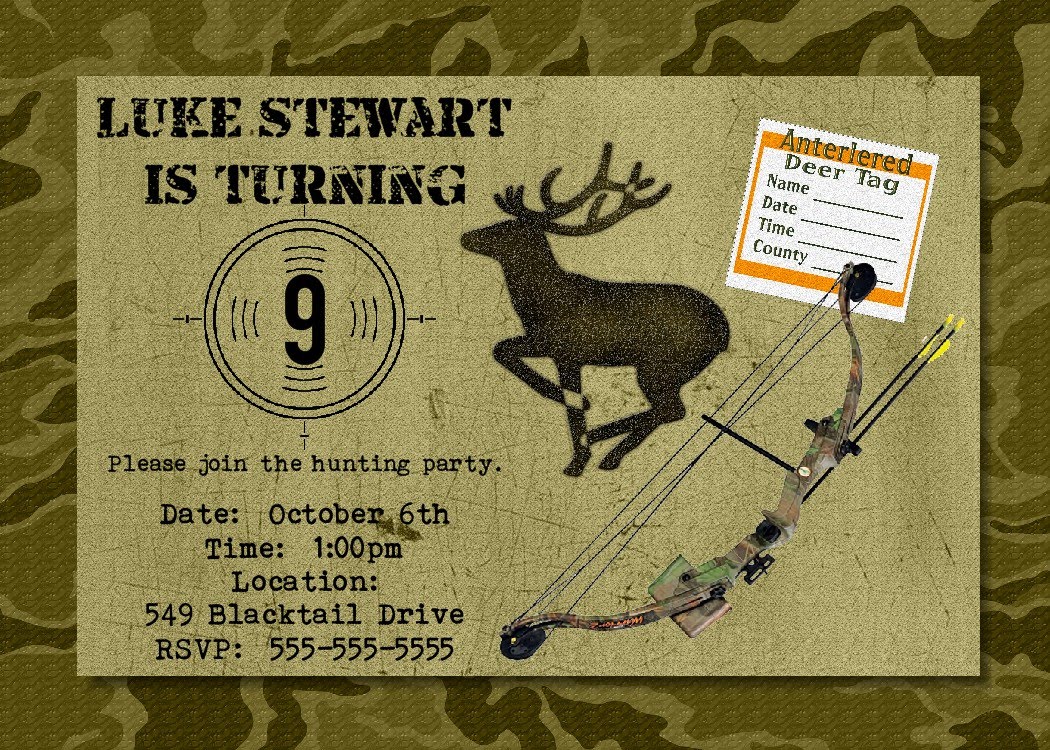 Hunting Birthday Invitations Free Printable