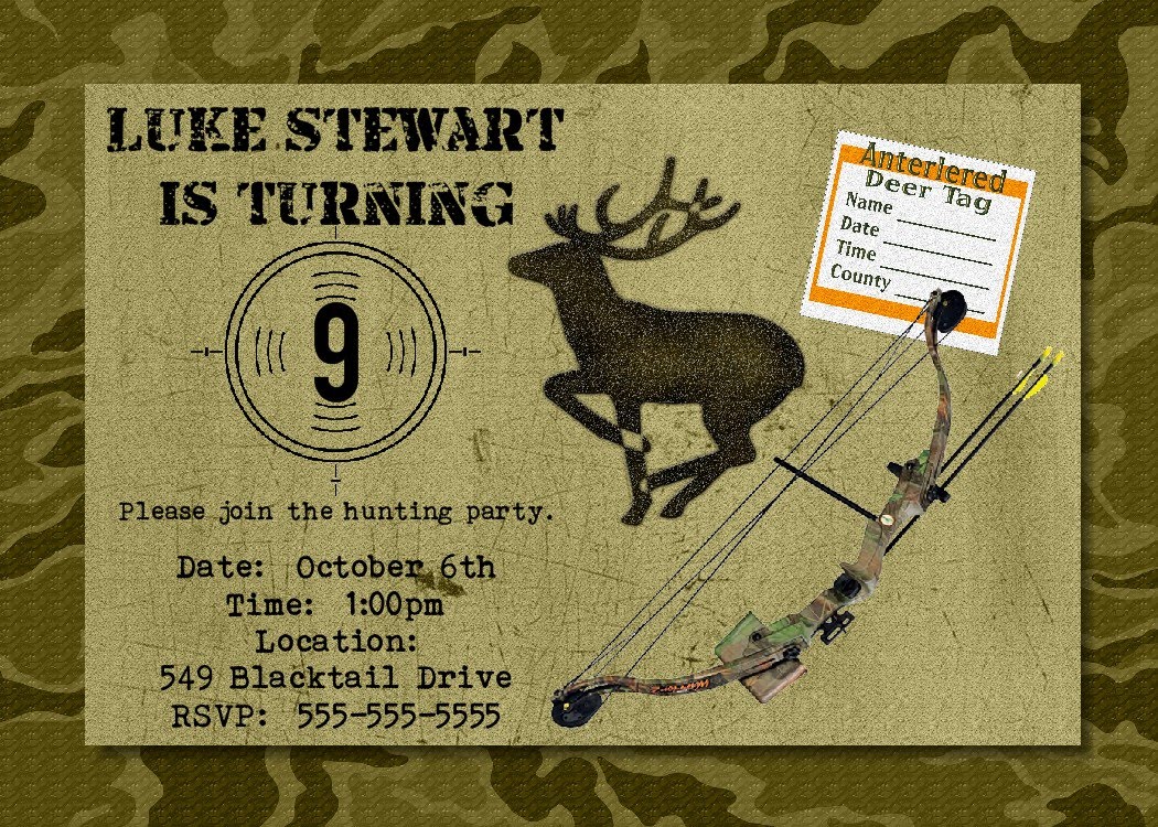 Hunting Birthday Party Invitations Invitation Design Blog