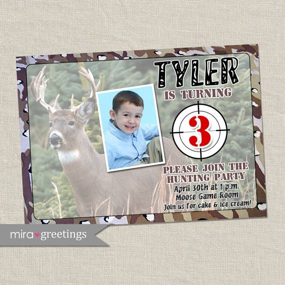 Hunting Camo Birthday Invitations