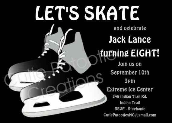 Ice Skating Invitations For Boys