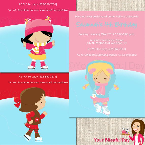 Ice Skating Party Invitations Free Printables