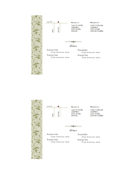 Invitation Directions Insert Template