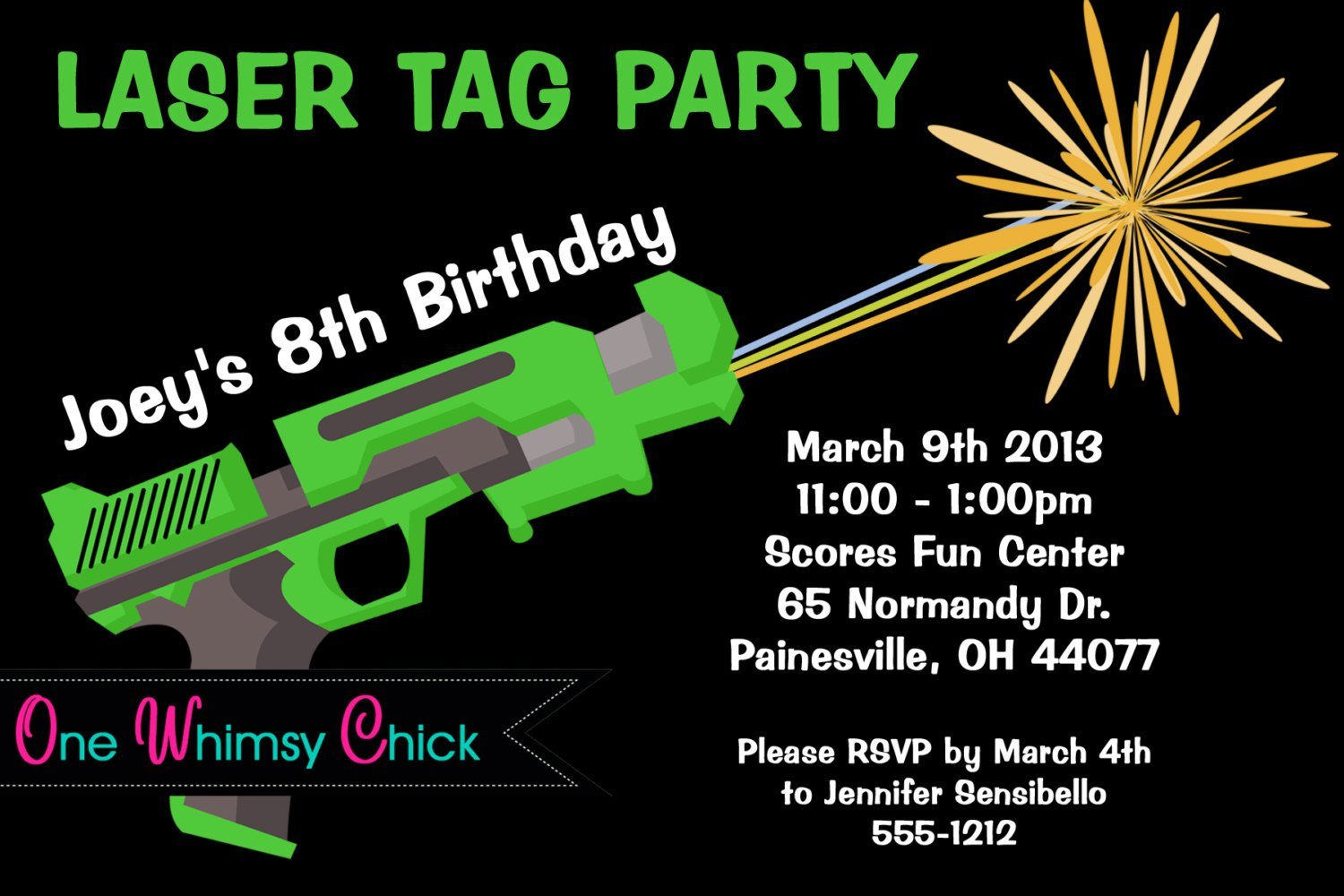 Laser Tag Birthday Invitation Printable