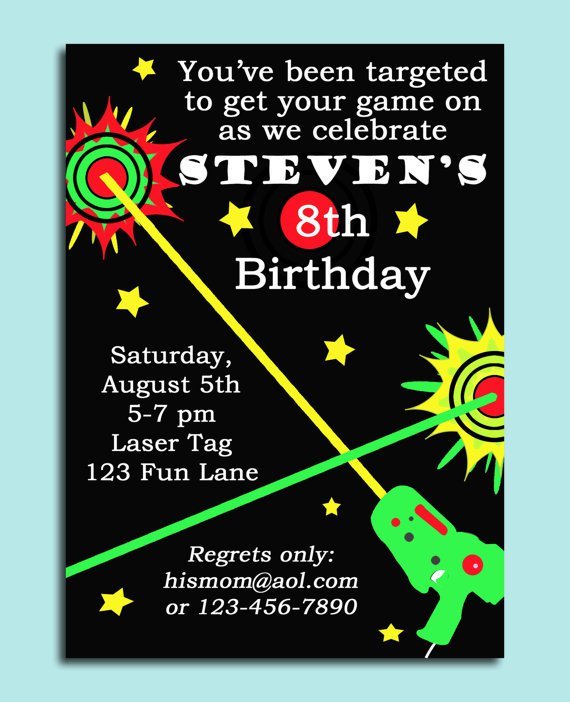Laser Tag Birthday Invitations Printable
