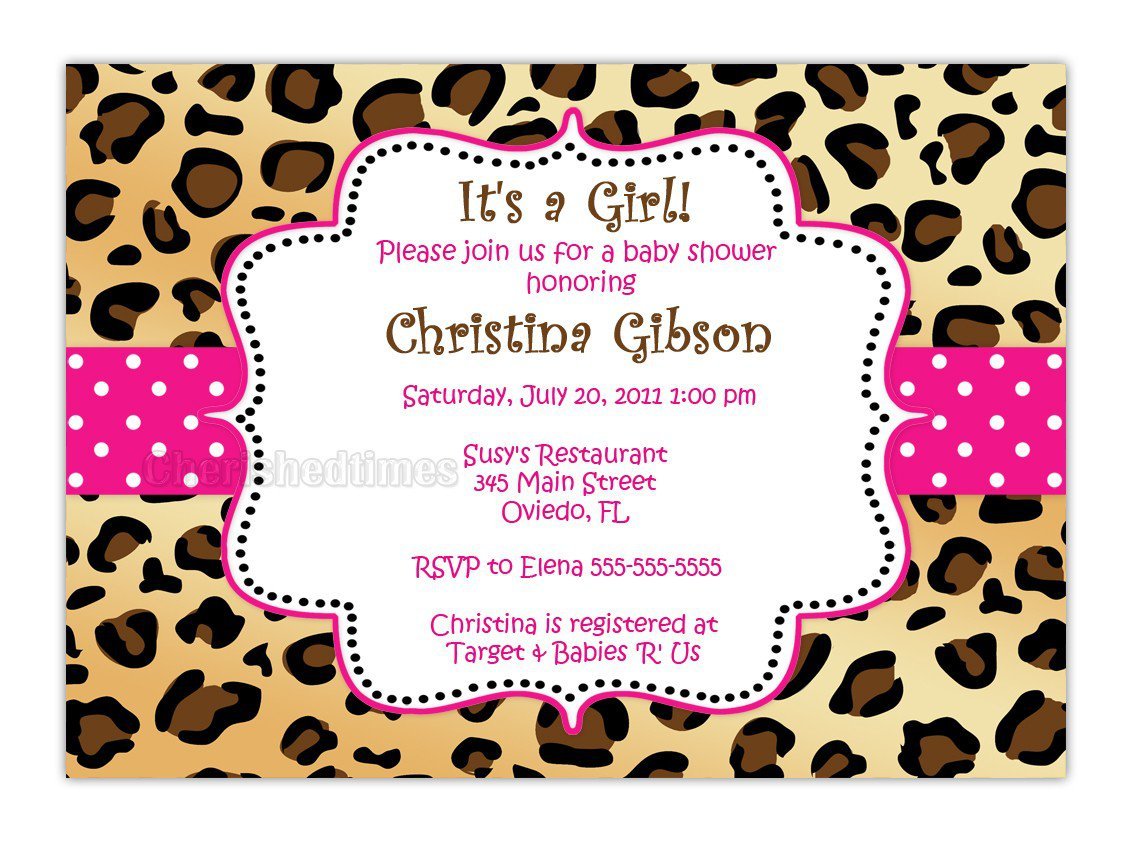 Leopard Print Baby Shower Invitations