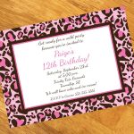 Pink Leopard Print Birthday Invitations