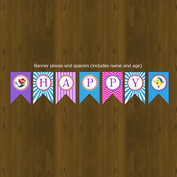 Little Mermaid Birthday Banner Printable