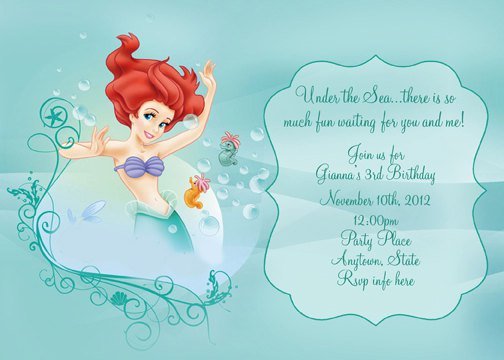 Little Mermaid Birthday Invitation Ideas