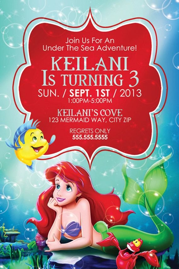 Little Mermaid Birthday Invitations