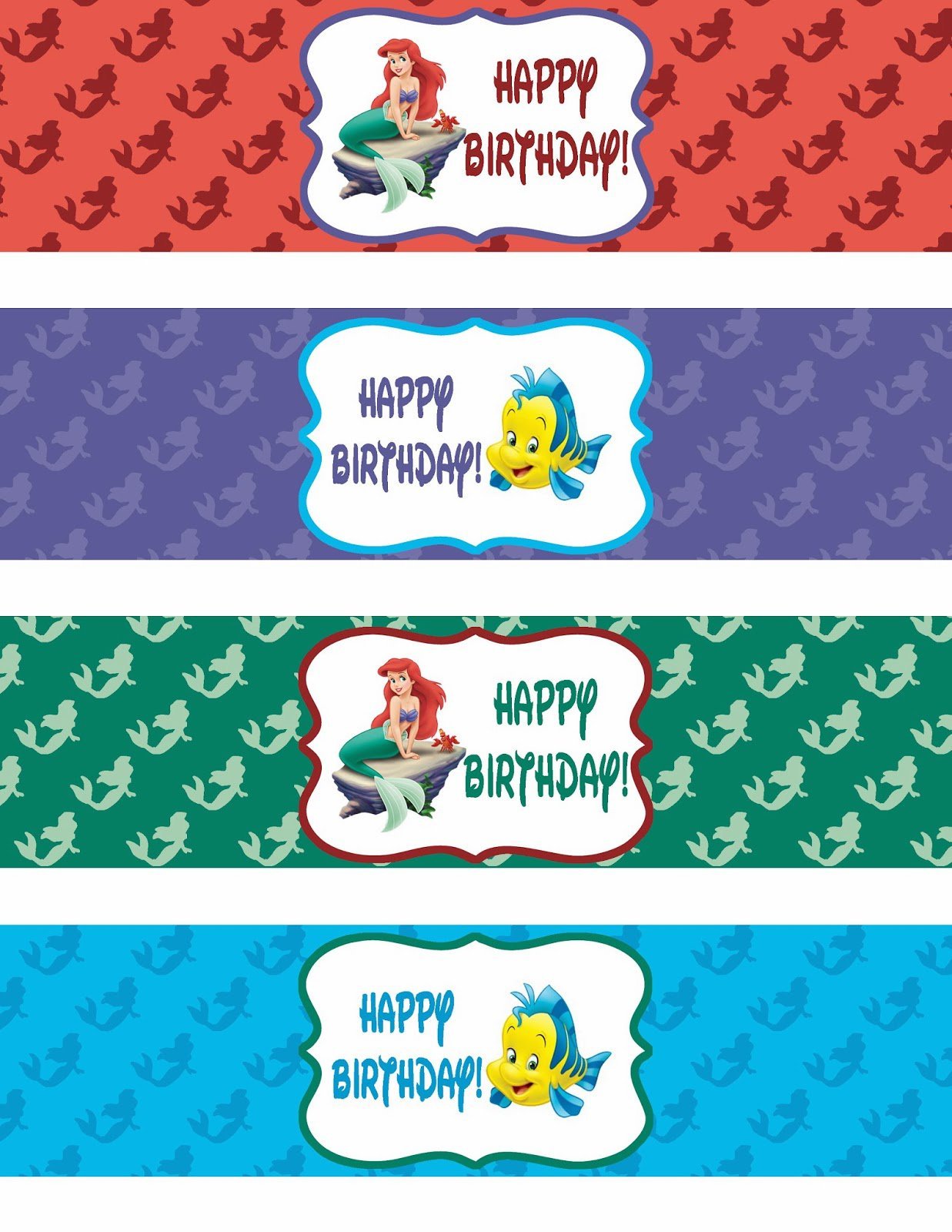 Little Mermaid Free Printable Labels