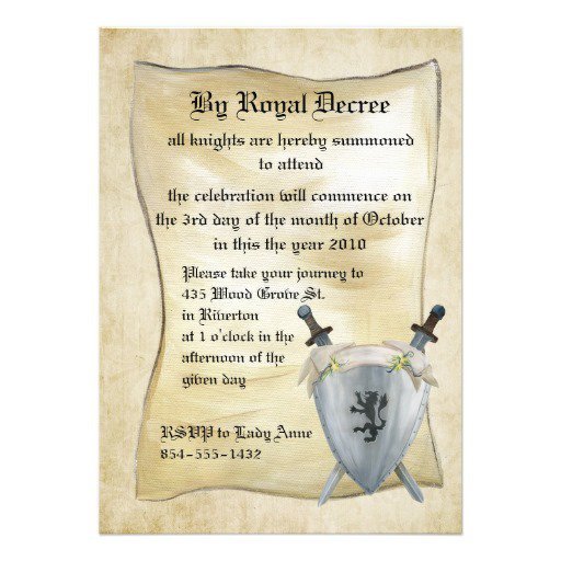 Medieval Invitation Templates