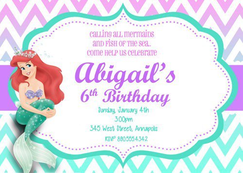 Mermaids Party Invitations Blank