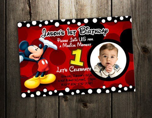 Mickey Mouse Custom Birthday Invitations