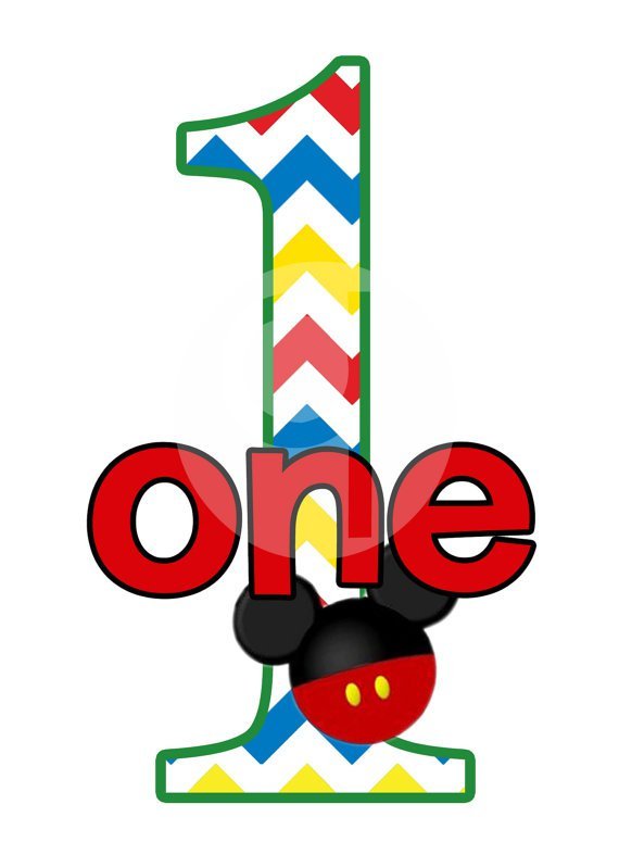 Mickey Mouse First Birthday Clipart