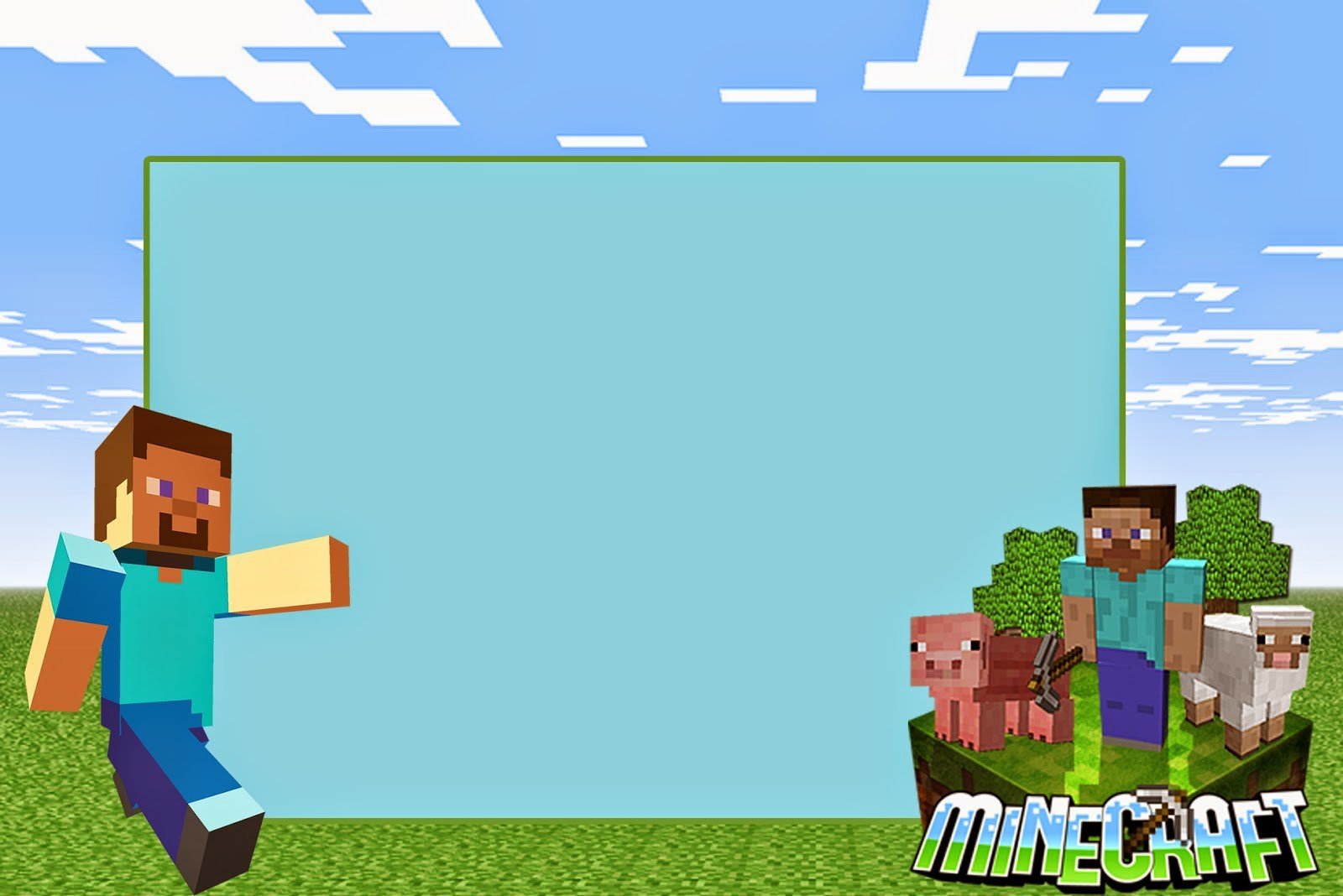 Minecraft Birthday Invitation Card Templates Pdf