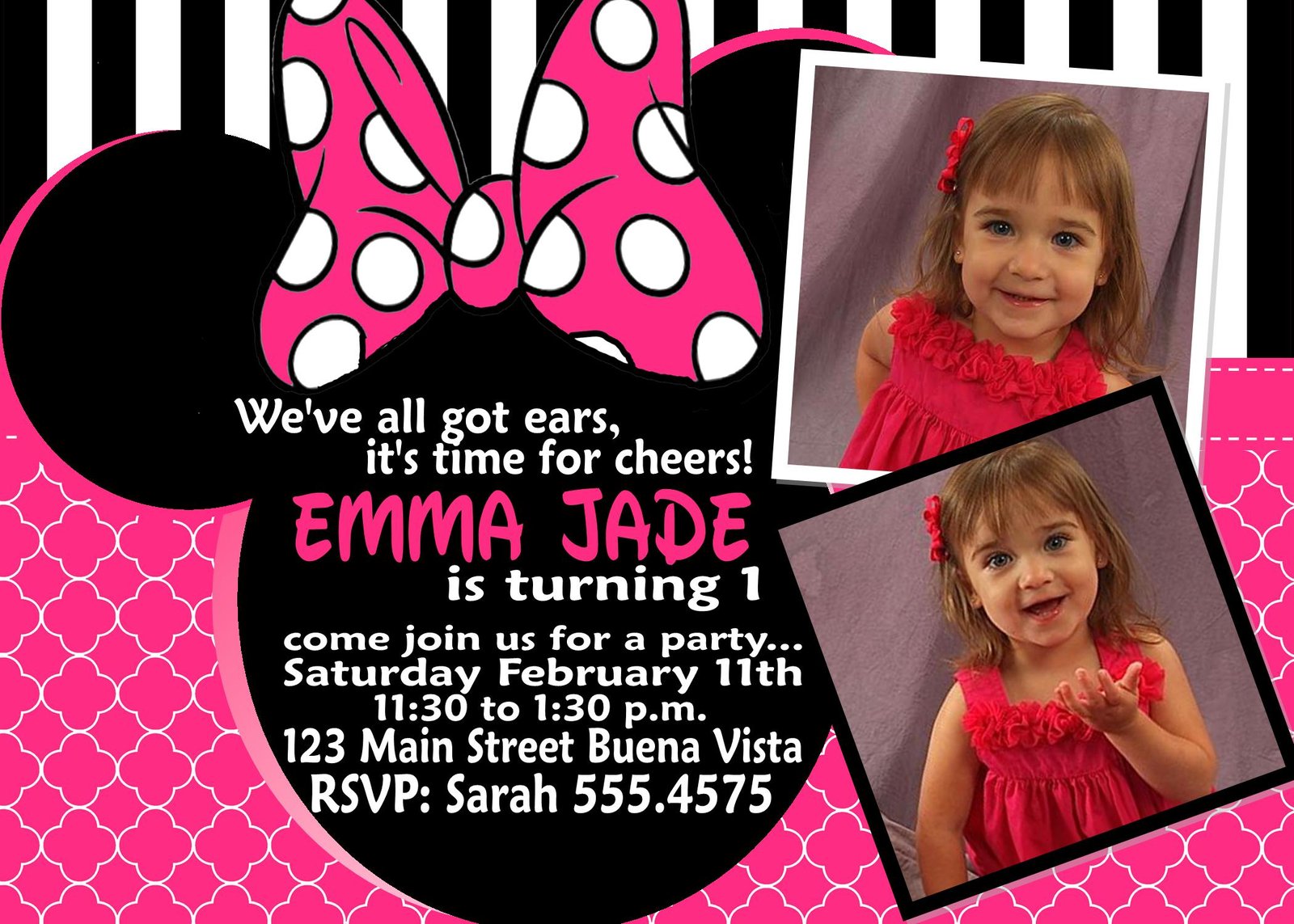 Minnie Mouse Invitation Sample