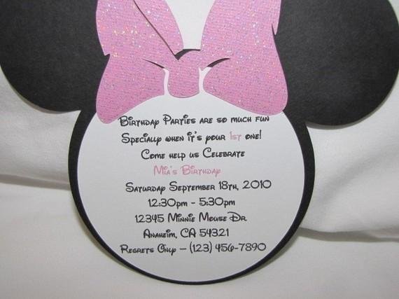 Minnie Mouse Invitation Wording