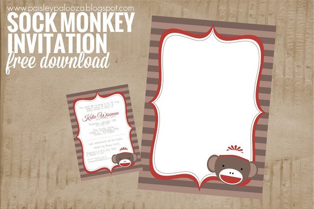 Mod Monkey Invitation Templates