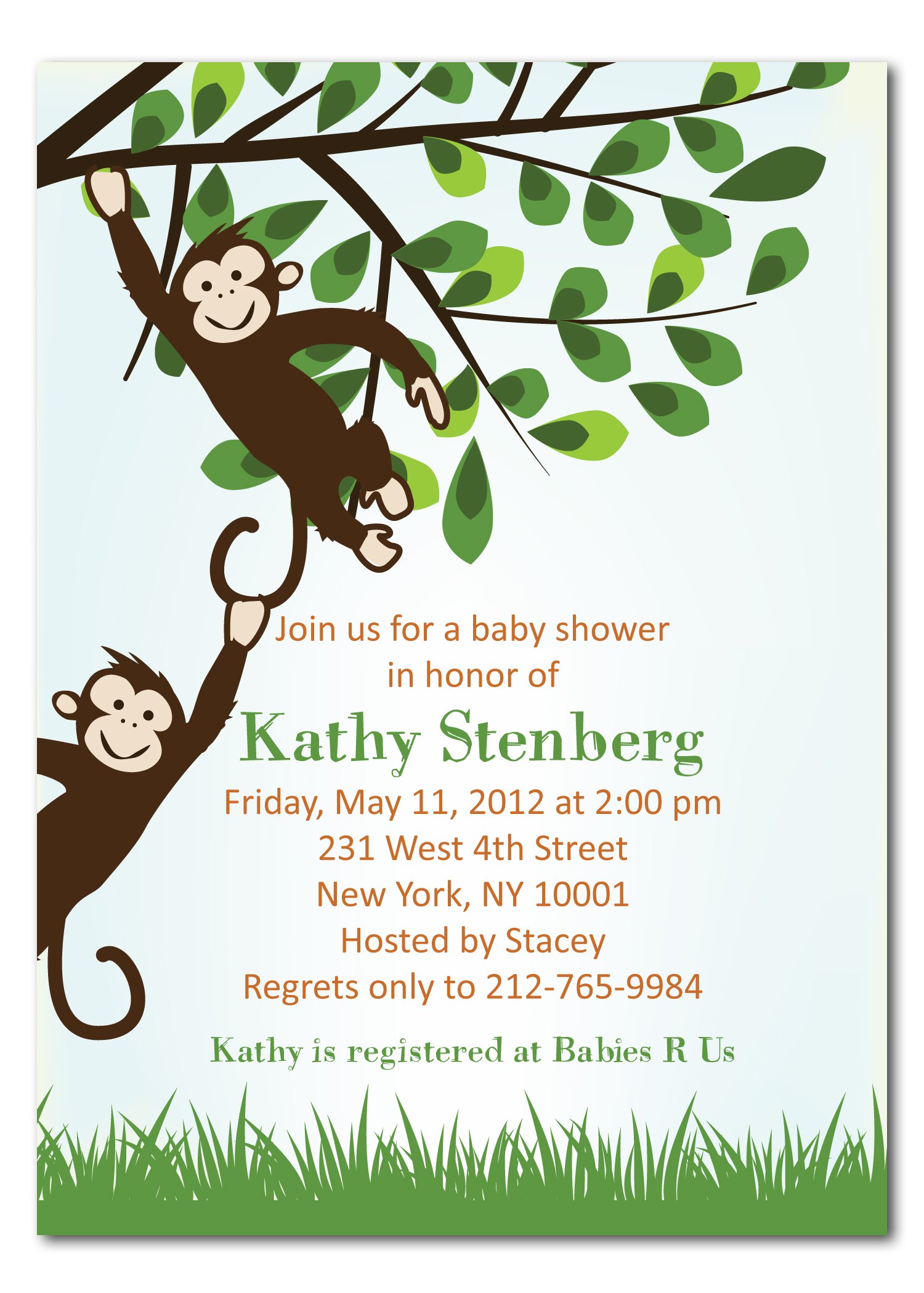 Monkey Baby Shower Invitations