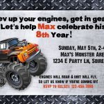 Monster Truck Invitation Ideas