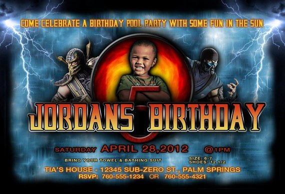 Mortal Kombat Birthday Invitations