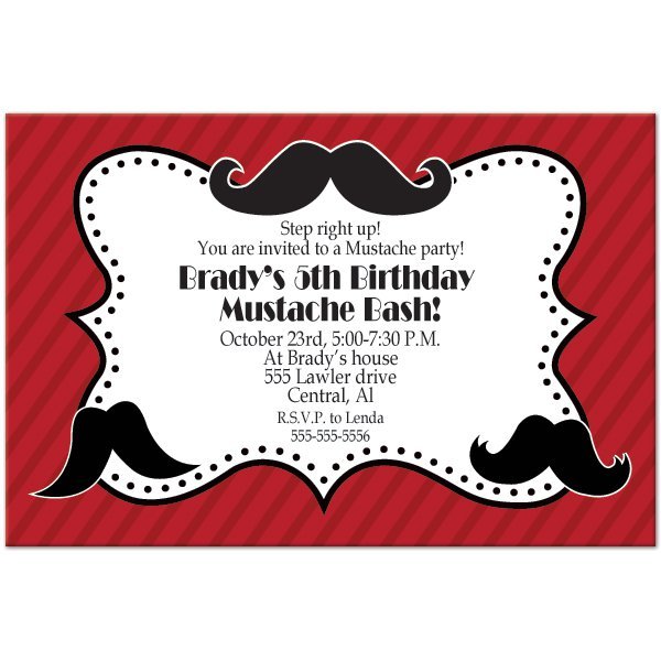 Mustache Invitation Ideas